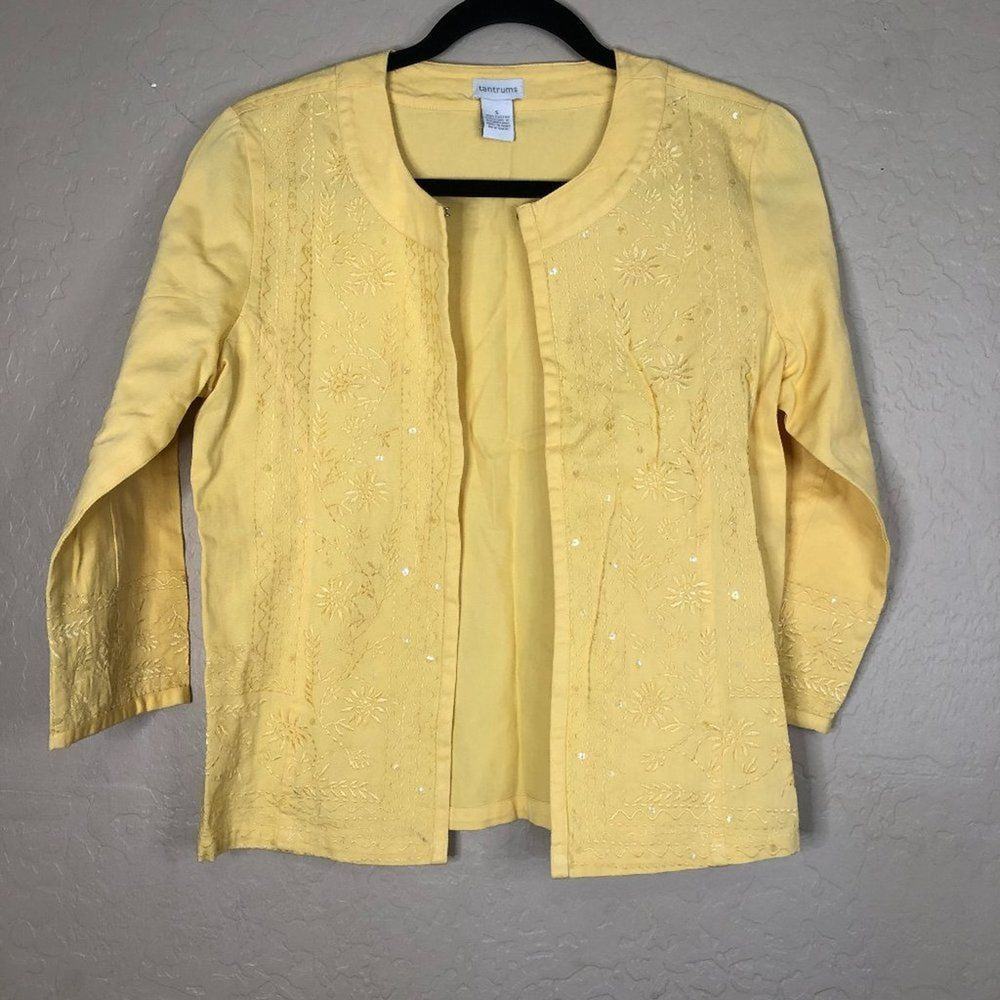 TANTRUMS YELLOW EMBROIDERED JACKET SMALL